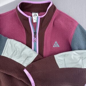 Nike ACG Therma-FIT Fleece Jacket Womens XL Purple‎ Brown Colorblock Full Zip